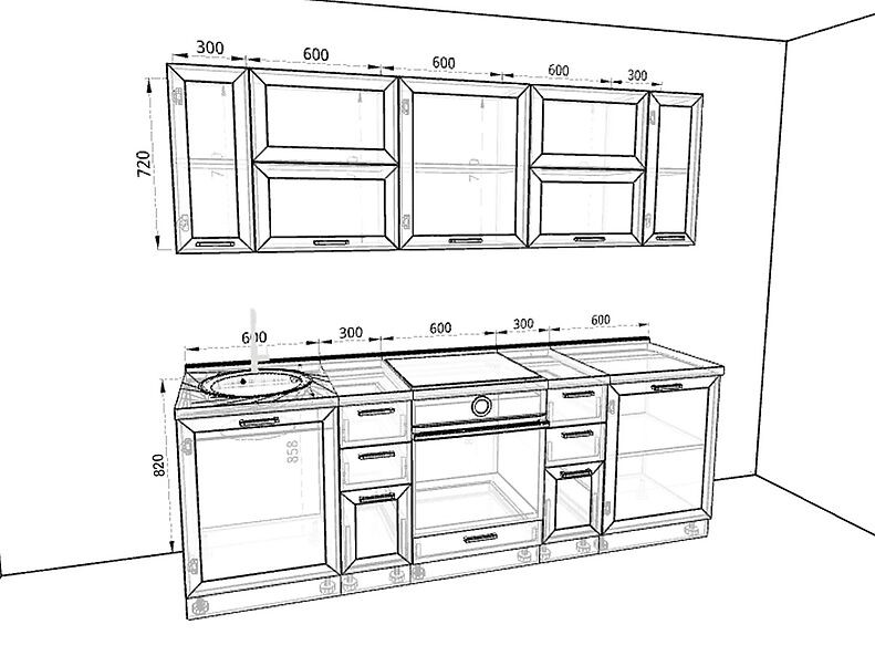 Кухня Глетчер 2,4 метра Кухня Глетчер 2,4 метра