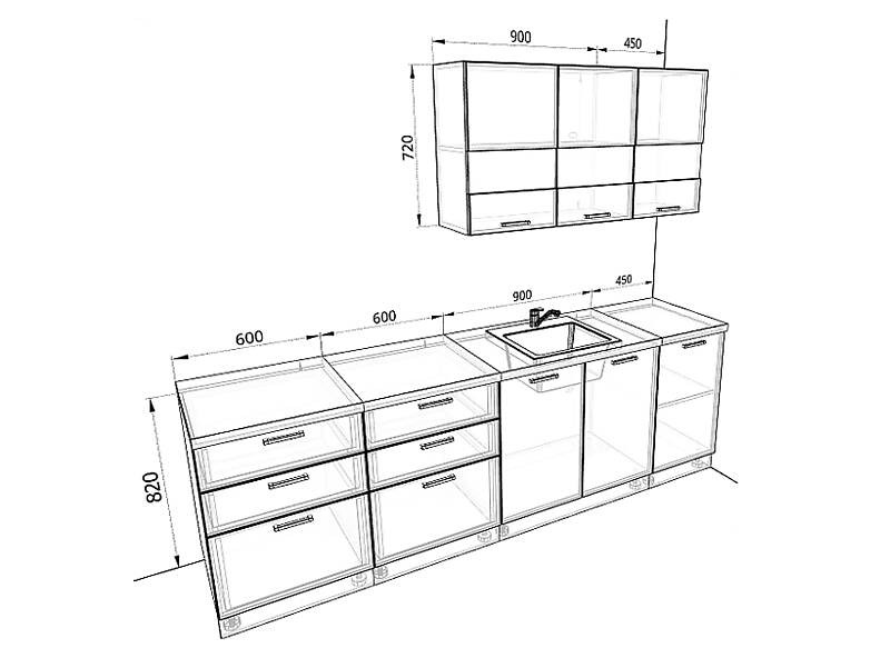 Кухня Базис Вудколор 2,6 метра Кухня Базис Вудколор 2,6 метра