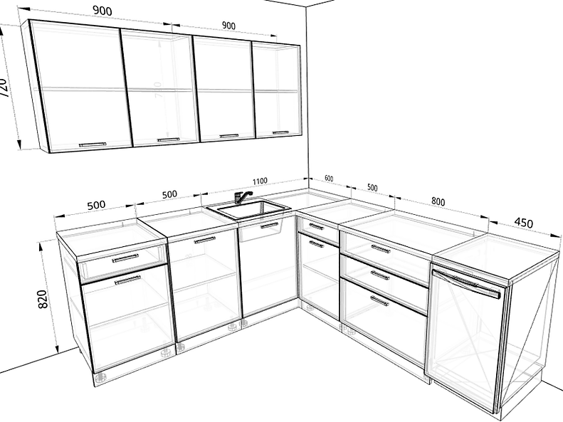 Кухня Базис Миксколор 2,4 метра