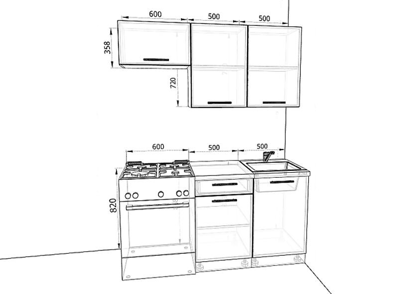 Кухня Валерия-М 1,6 метра Кухня Валерия-М 1,6 метра
