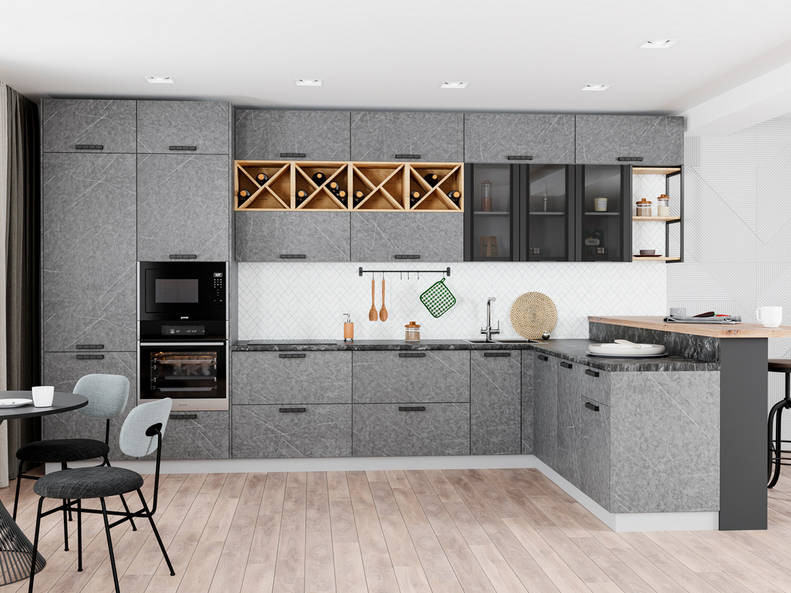 Кухня Ройс - длина 3,8 м, ширина 1,8 м