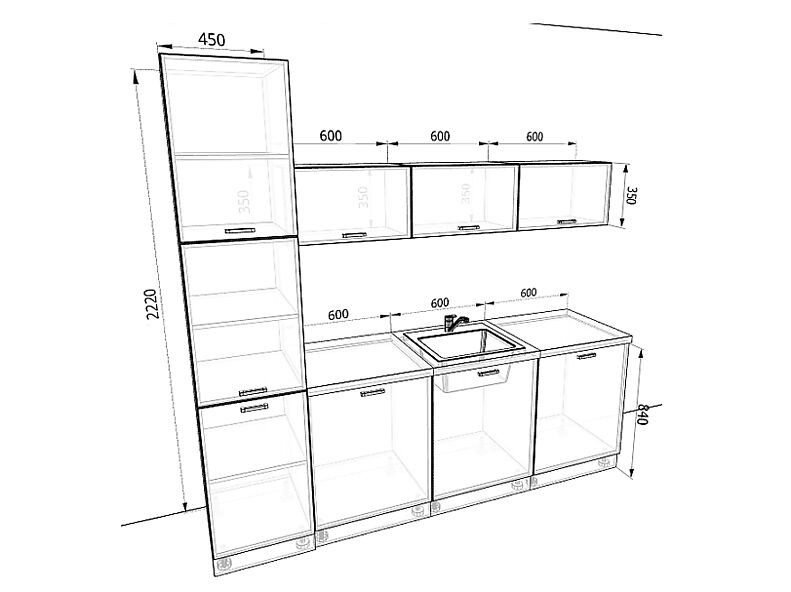 Кухня Люкс 2,3 метра