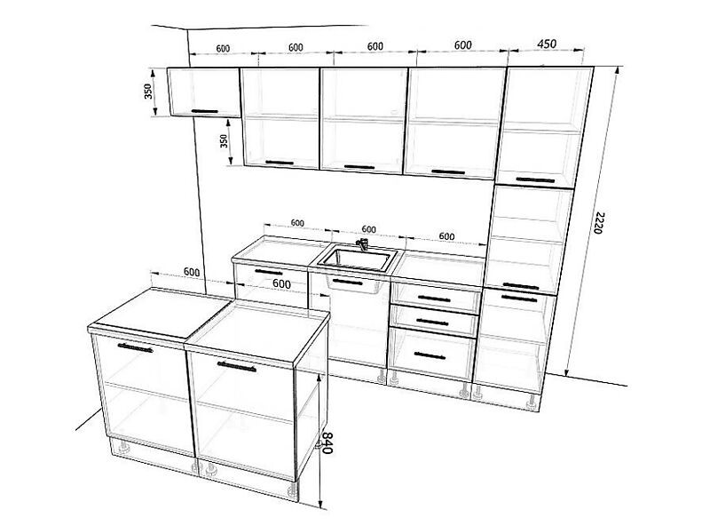 Кухня Оптима 2,9 метра Кухня Оптима 2,9 метра