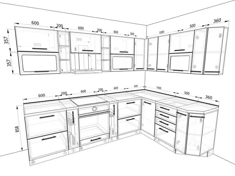Кухня София (Олива) - длина 2,8 м, ширина 1,86 м