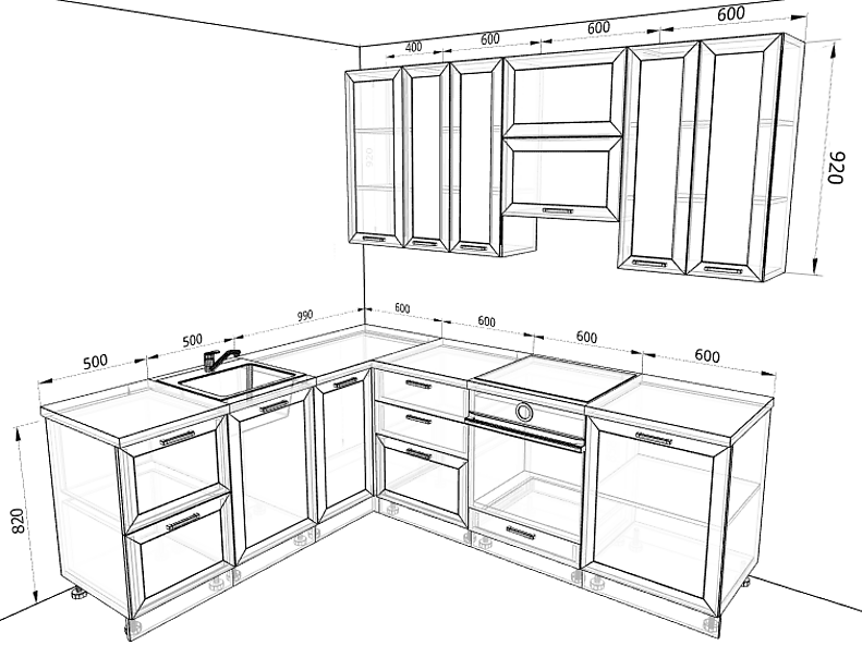 Кухня Глетчер 2,3 метра