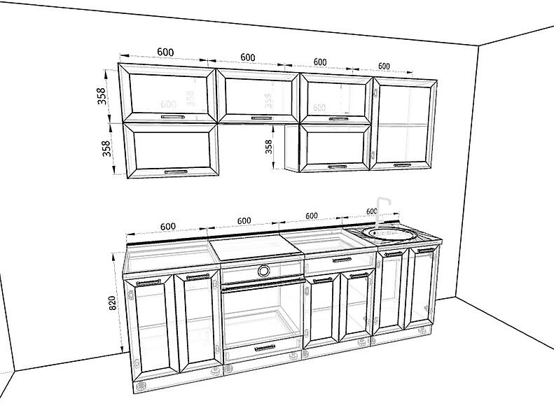 Кухня Глетчер 2,4 метра