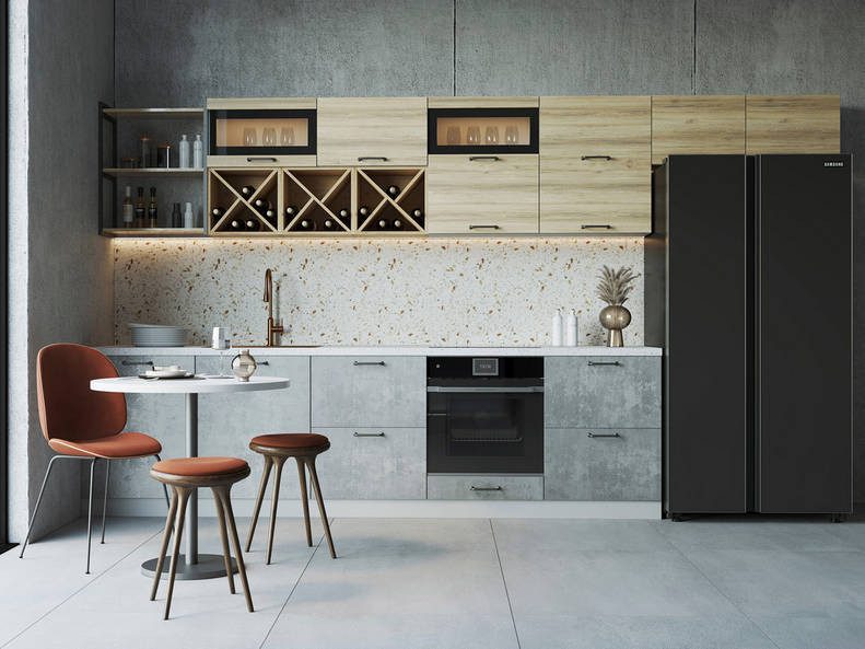 Кухня Лофт - длина 4 м