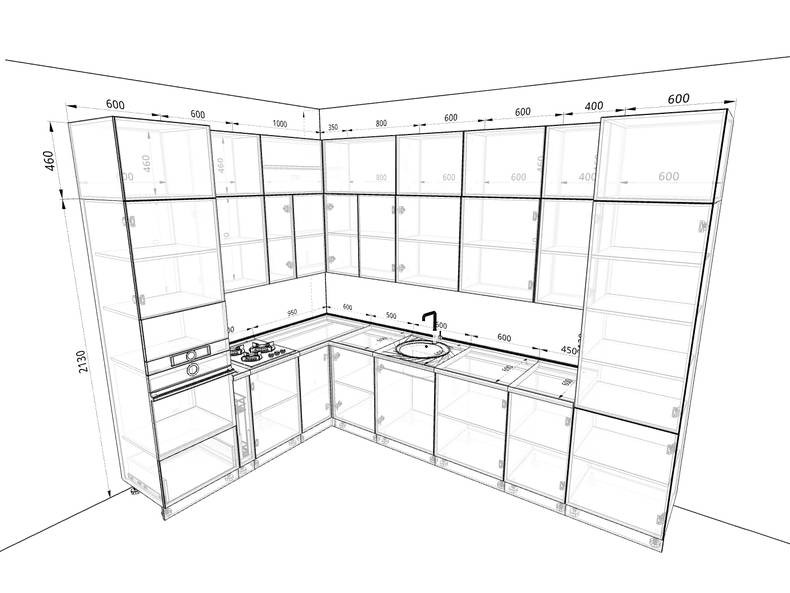 Кухня Сиэль Royal - длина 3,35 м, ширина 2,2 м