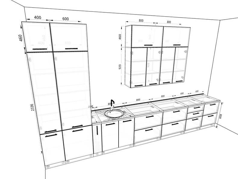 Кухня Сиэль - длина 4,8 м