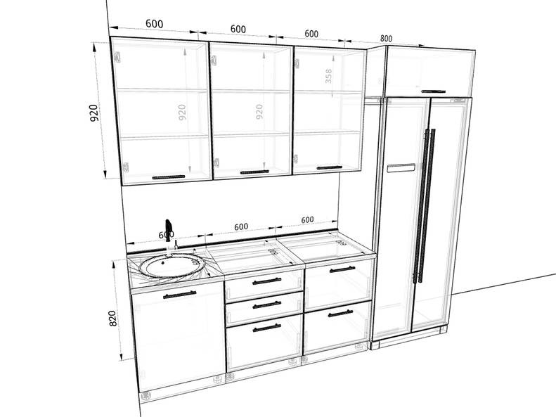 Кухня Сиэль - длина 2,6 м