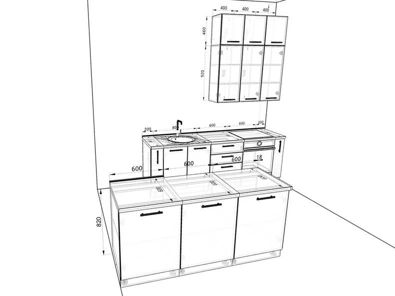 Кухня Сиэль - длина 2,4 м