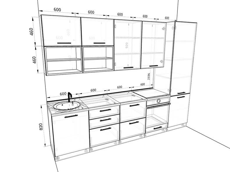 Кухня Сиэль - длина 3 м