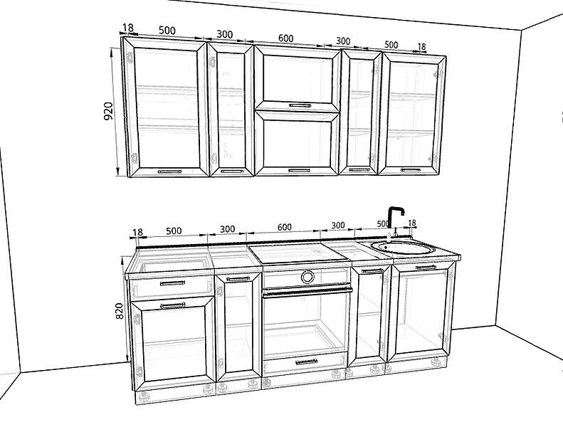 Кухня Глетчер 2,2 метра Кухня Глетчер 2,2 метра