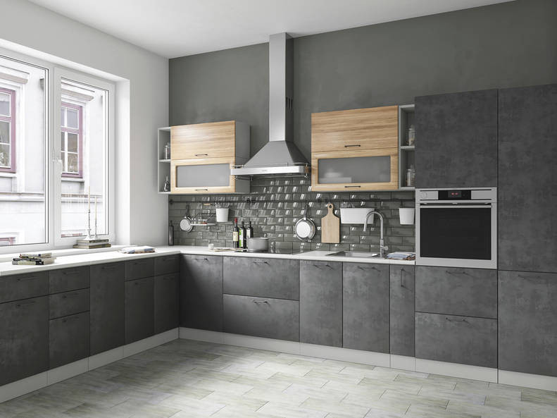 Кухня Лофт - длина 3,8 м, ширина 2,6 м