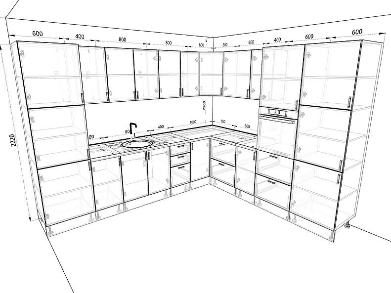 Кухня Европа 3,2 метра Кухня Европа 3,2 метра