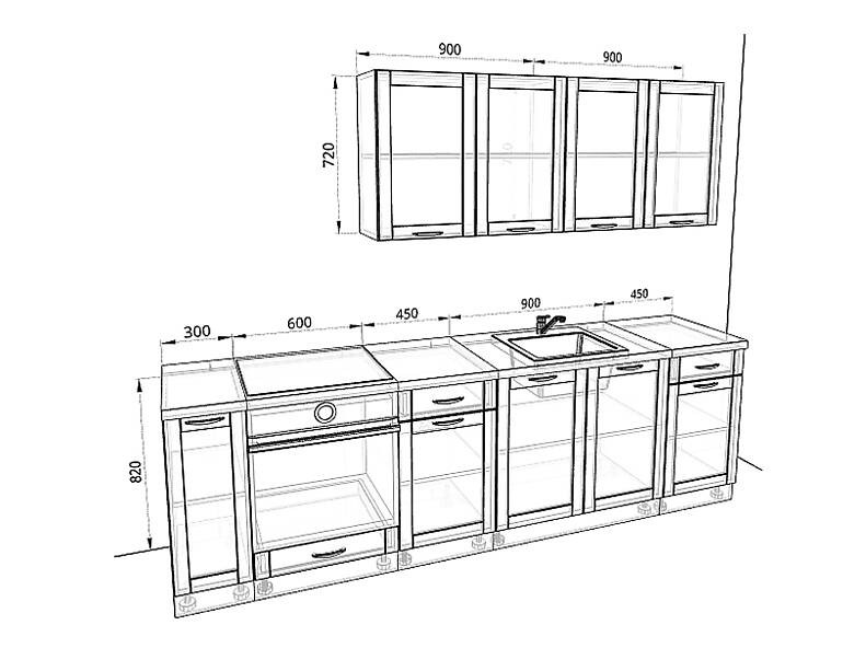 Кухня Базис Nicole 2,8 метра