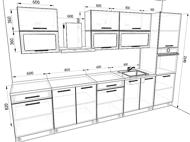 Кухня Базис 3,4 метра Кухня Базис 3,4 метра