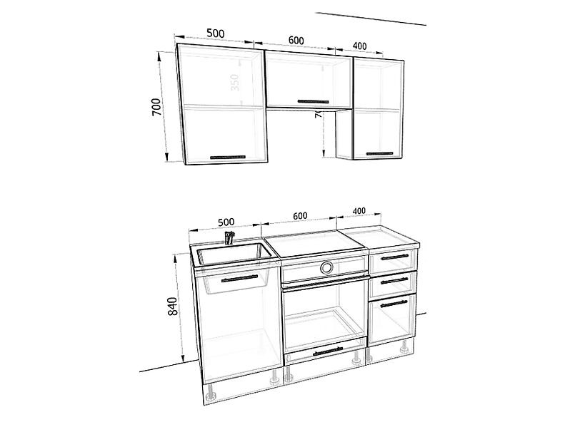 Кухня Оптима 1,5 метра Кухня Оптима 1,5 метра