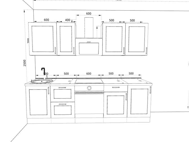 Кухня Модерн - длина 2,2 м