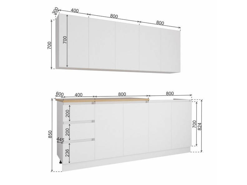 Комплект кухня Мори — длина 2 м