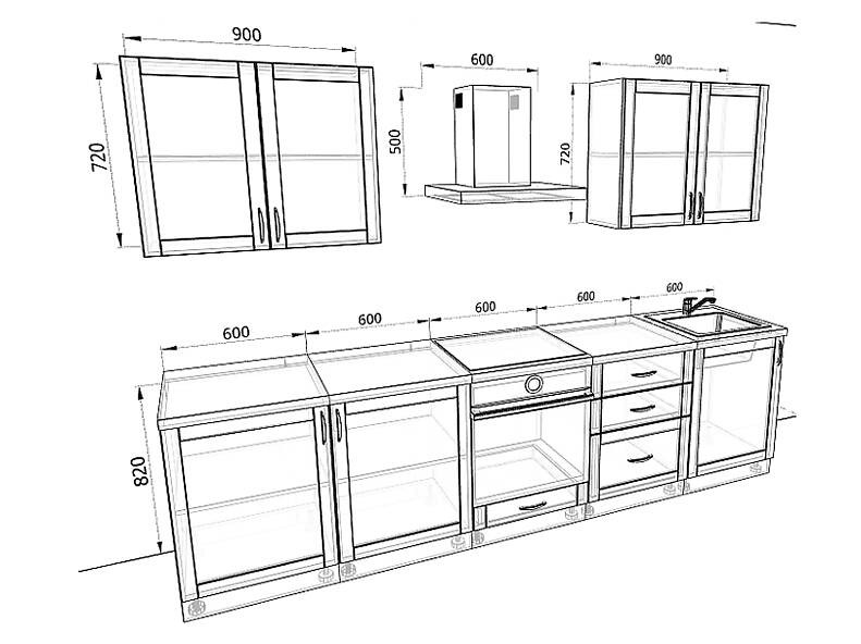 Кухня Базис Nicole-Wood 3,0 метра