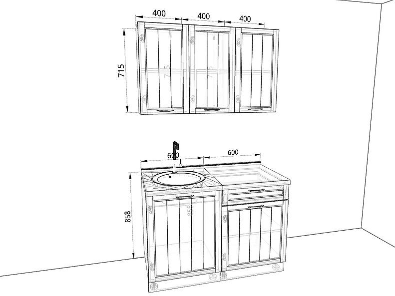 Кухня Лондон 1,2 метра Кухня Лондон 1,2 метра