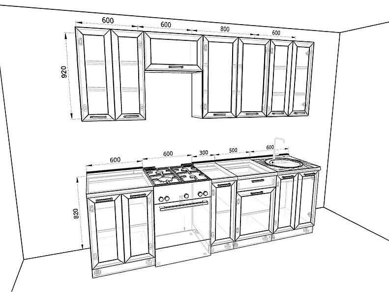 Кухня Глетчер 2,6 метра