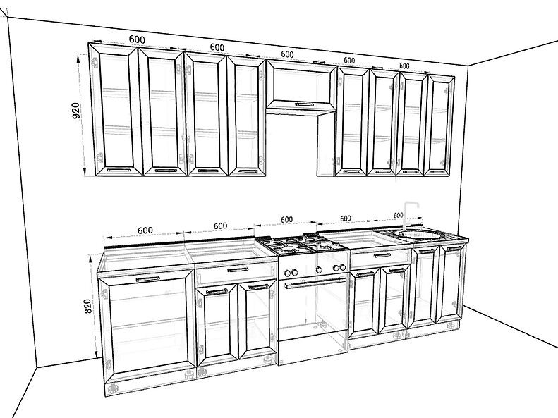 Кухня Глетчер 3,0 метра Кухня Глетчер 3,0 метра