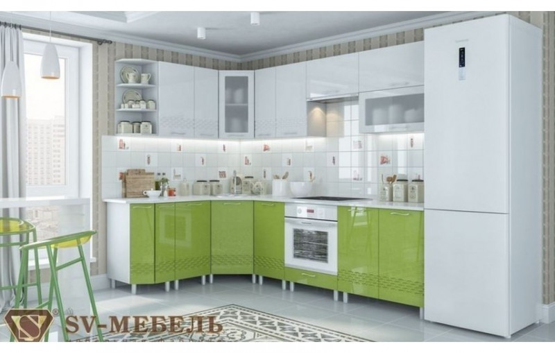 Модульная кухня Волна, олива