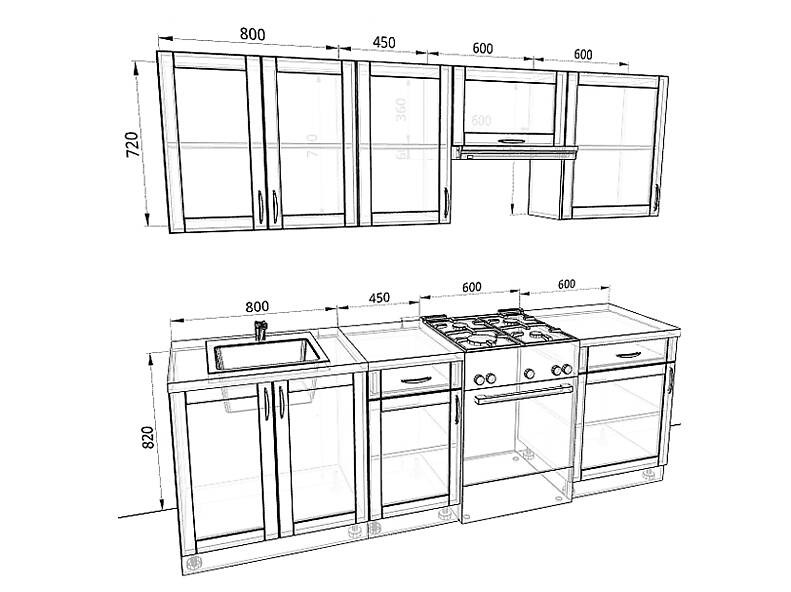 Кухня Базис Nicole-Wood 2,5 метра Кухня Базис Nicole-Wood 2,5 метра
