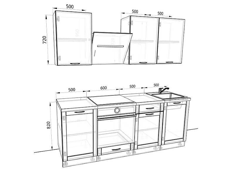 Кухня Базис Nicole-Mix 2,1 метра