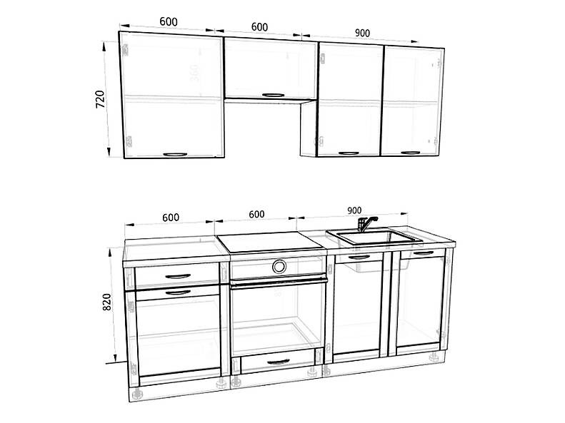 Кухня Базис Nicole-Mix 2,1 метра