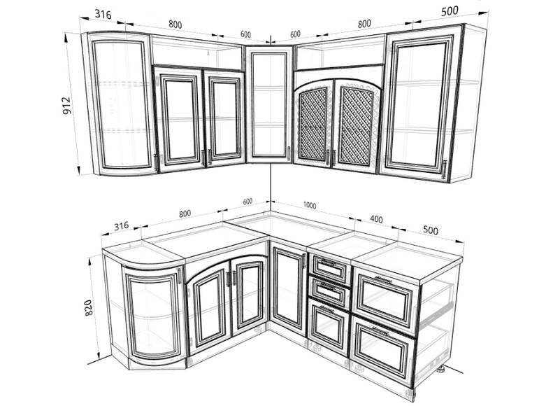 Кухня Ника - длина 1,9 м, ширина 1,72 м