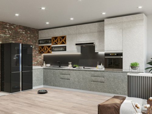 Кухня Скала - длина 4,6 м, ширина 1 м