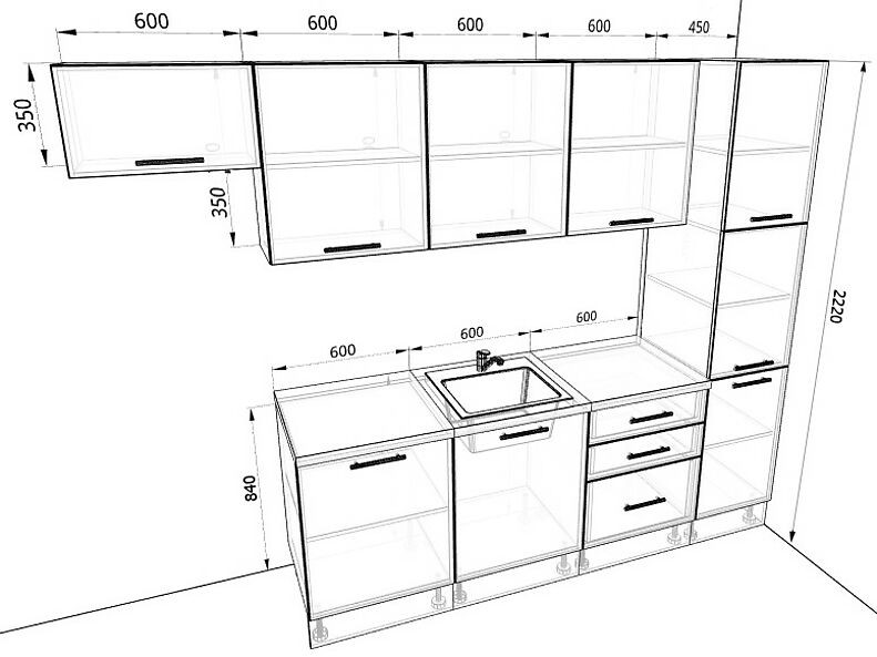 Кухня Оптима 2,9 метра Кухня Оптима 2,9 метра