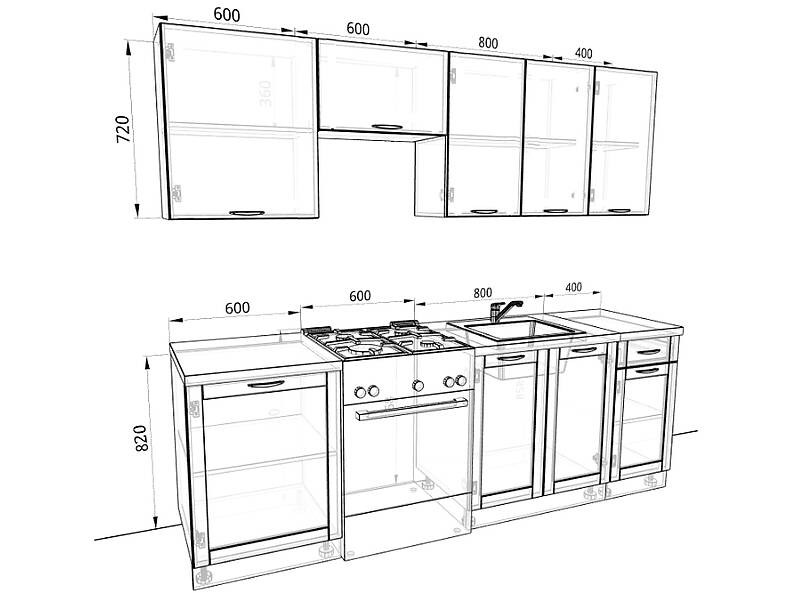 Кухня Базис Nicole-Mix 2,4 метра