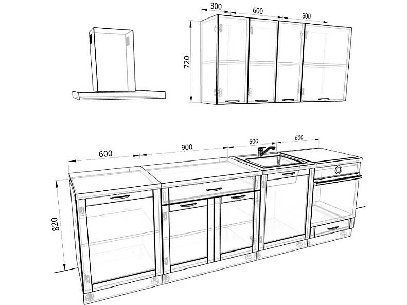 Кухня Базис Nicole-Mix 2,6 метра