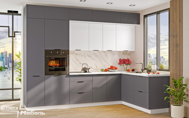 Кухня Вельвет - длина 3,02 м, ширина 1,82 м