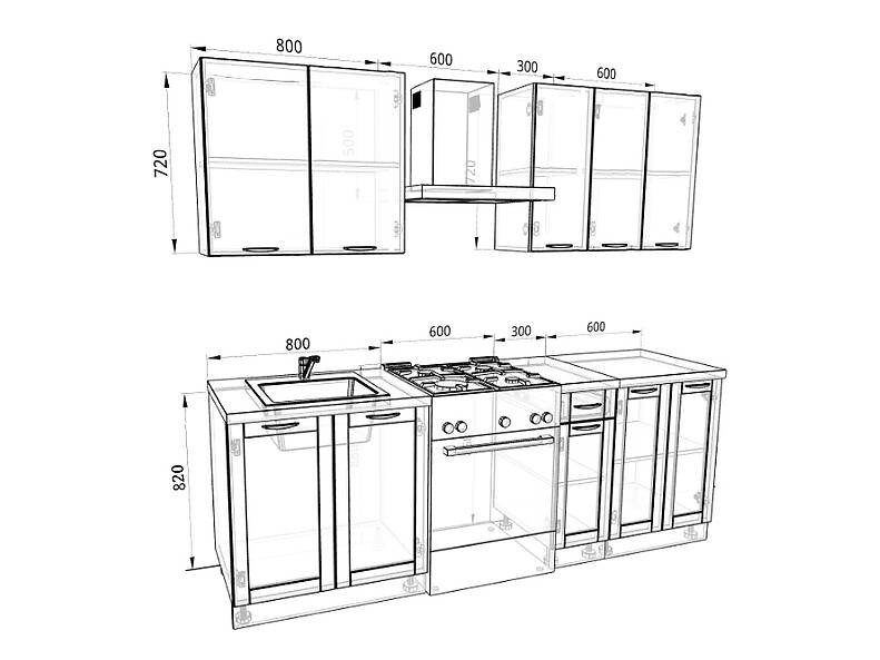 Кухня Базис Nicole-Mix 1,7 метра