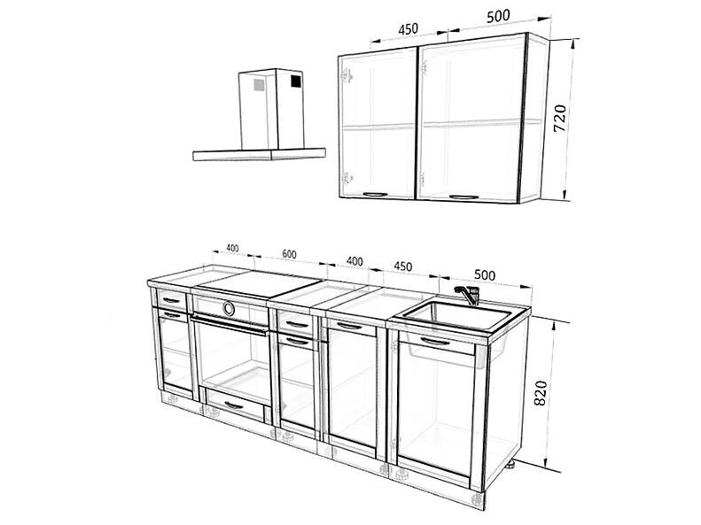 Кухня Базис Nicole-Mix 2,3 метра