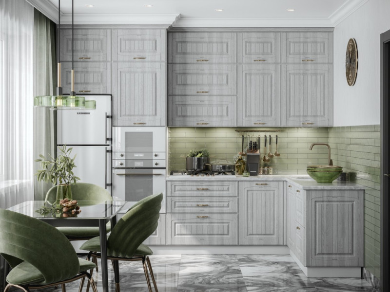 Кухня Кантри Прованс - длина 3,1 м, ширина 1,5 м